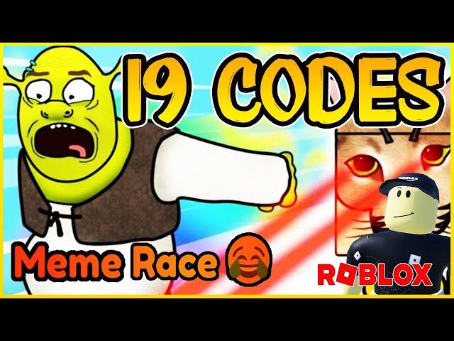 6 NEW CODES19 WORKING CODES for  MEME RACE  New Update Roblox 2024