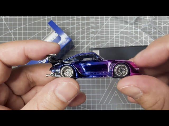 Unboxing Street Warrior x Ghost Player 1:64 Porsche RWB 993 Gradient Chrome Purple