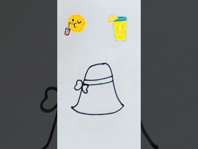Easy Drawing #shorts #hatdrawing #summer #colors #youtubeshorts #compuart #art #easydrawing