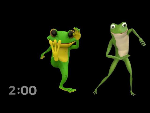 Frog Feat: A Fun and Playful 2 Minute Dance-Off Countdown with Two Frogs