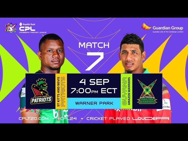 LIVE | St Kitts & Nevis Patriots vs Guyana Amazon Warriors | CPL 2024