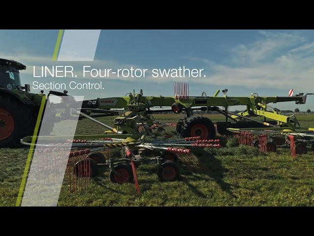 CLAAS | LINER. Four-rotor swather. Section Control.