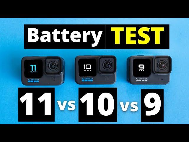 GoPro 11 vs GoPro 10 vs GoPro 9 Battery Test Comparison