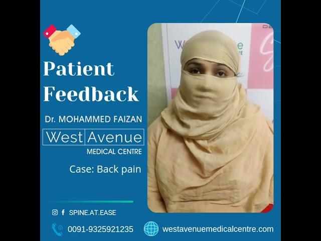 Patient review whose Back Pain got cured by Dr Faizan