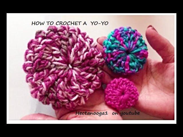 CROCHET YO YO, Easy crochet embellishments, 3 sizes, Great for hot pads.