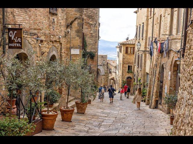 WALKING TOUR OF VOLTERRA, TUSCANY [4K] NO MUSIC, ONLY AMBIENT SOUND WITH DESCRIPTION