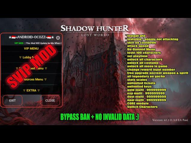 Final Vip MOD | No Ban No Error :D Game Shadow Hunter Lost World