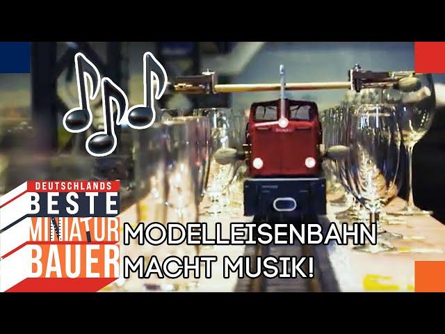 WELTREKORD-Fahrt? Modelleisenbahn spielt Musik auf Gläsern! | Deutschlands beste Miniaturbauer