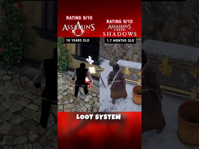 Loot System Comparison: 16 Years Old Game vs 1.7 Months Old | Ac Shadows vs Ac 2 #shorts