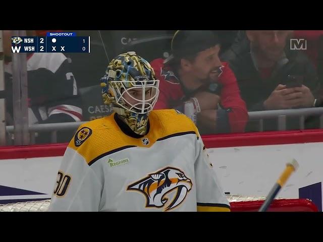 Yaroslav Askarov stops Kuznetsov and Ovechkin in shootout and gets his first NHL win (30 dec 2023)