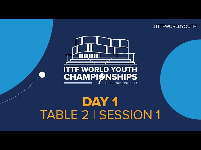 LIVE! | T2 | Day 1 | ITTF World Youth Championships 2024 | Session 1