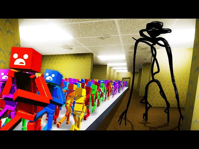 Escaping THE BACKROOMS With 1,000,000 RAGDOLLS