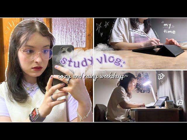 study vlog: cozy and rainy weekdays~