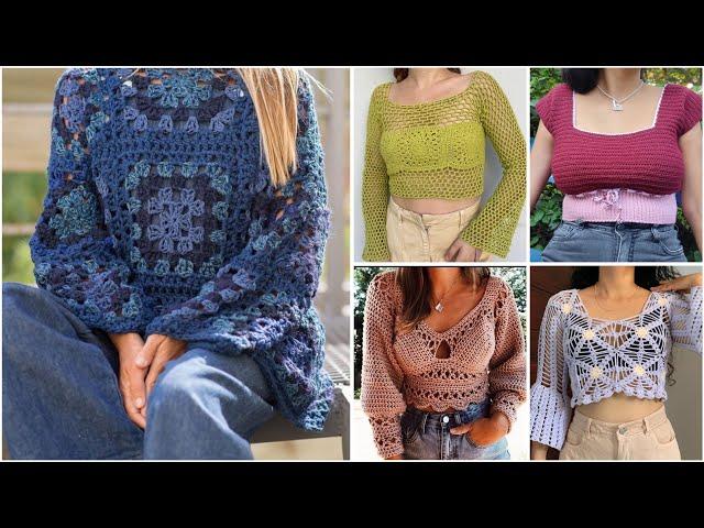 latest Trendy crochet cotton thread  cotton tops/crop top/cute top designs