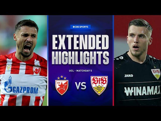 Crvena zvezda vs. Stuttgart: Extended Highlights | UCL League Phase MD 5 | CBS Sports Golazo