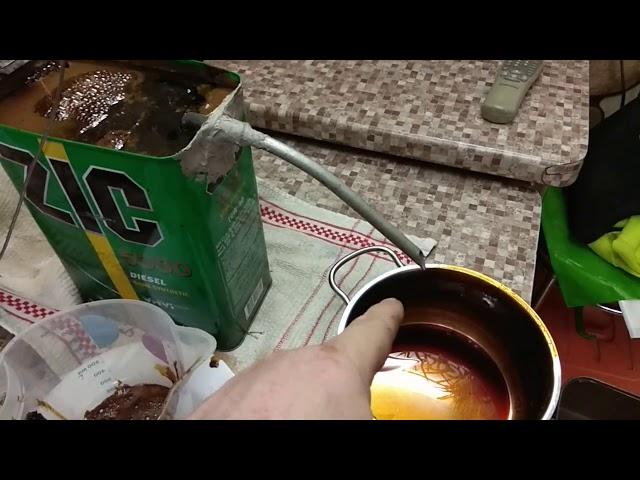Самодельная дробь (день третий , льем дробь в маляс -патока-меласа свекловичная )