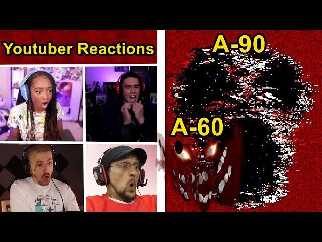 Youtubers react to A-60 and A-90 Jumpscares (Doors Hotel Update) (Part 2)