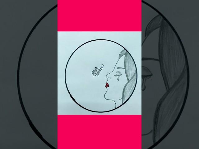Girl face drawing #drawing #circledrawing #circle #scenery #shorts #youtubeshorts #viral