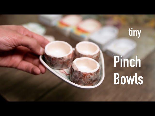 Making Ceramic Pinch Bowls and Small Tray. | Clay things | ASMR