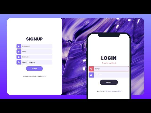 Login & Signup with HTML, CSS, JavaScript (form validation)