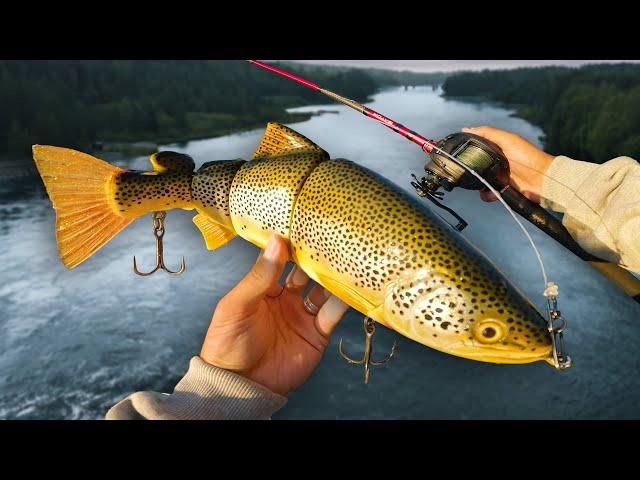 Fishing a MASSIVE Trout Swimbait for River Beasts... 