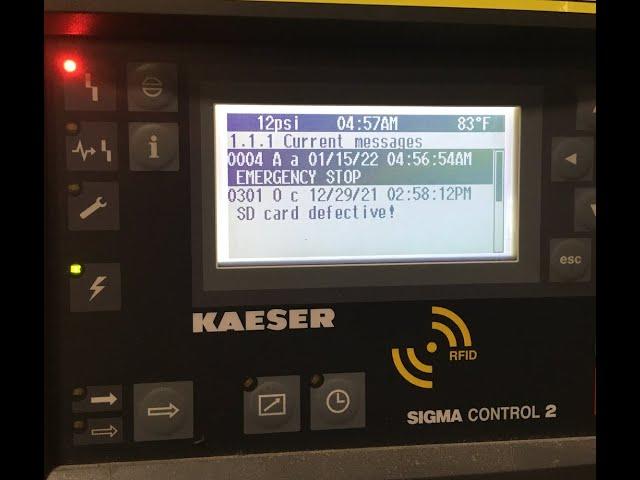 Kaeser 22T Compressor dryer Radiator reset alarm