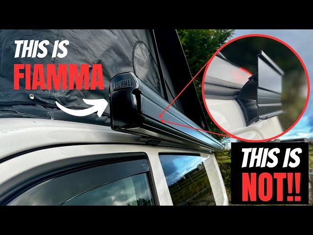 Fiamma F45 Awning With Poptop. Why I use THULE Brackets and no RAIL on my Transporter