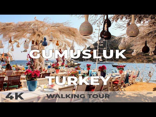 Gumusluk Bodrum Turkey  Walking Tour in 4K | Aegean Coast