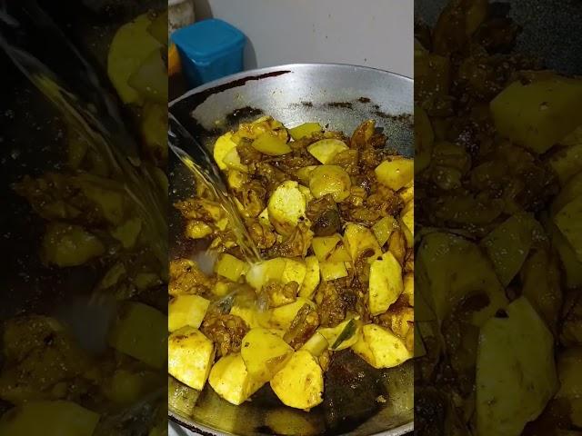 Chicken with Taro Roots|#shorts #shortsfeed #yummy #bodo #curry #villagelife #viralvideo #trend