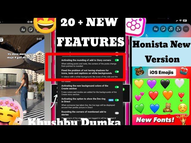 New Honista V9.1 iOS Instagram on Android | Share Reels like iPhone Story + iOS 17.4 Emojis Fonts!