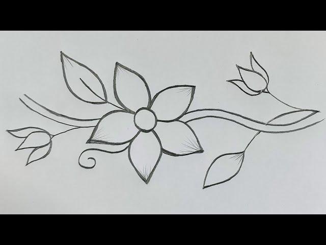 How to Draw a simple flower design /simple flower design's to draw/flower design drawing easy