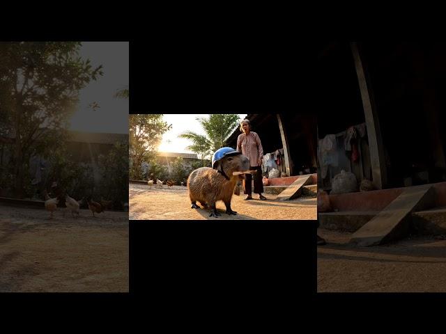 Bà và Capybara | Capy bị gà mổ #capybara  #ytshorts  #trending  #funny  #shorts  #fyp #bavacapybara