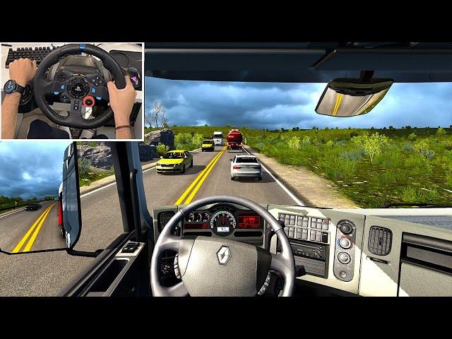 Smooth Truck Driving Through narrow roads of Brassil - Euro Truck Simulator 2 | Wheel Gameplay