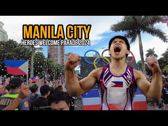 HEROES WELCOME PARADE "First Filipino History 2 GOLD medals in PARIS OLYMPIC 2024"MANILA FULL VIDEO!