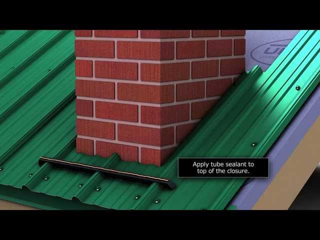 How to install chimney flashing when using Union's MasterRib metal roofing panel.