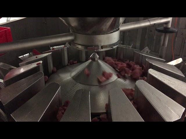 Cabinplant's Multi-Head Weigher for Diced Meat