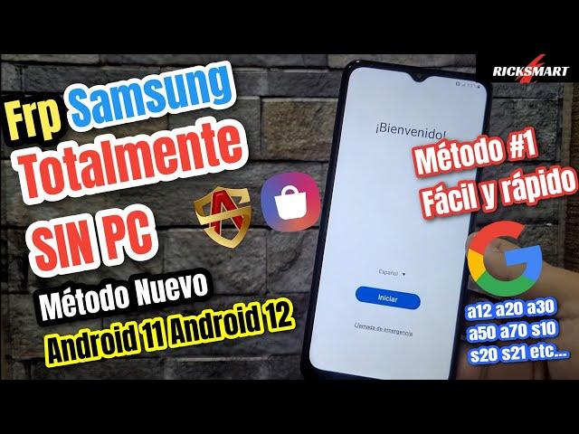 Eliminar cuenta Google Samsung Android 11 y 12 FRP Sin pc Método # 1 nuevo a10 a20 a30 a50 a70 etc