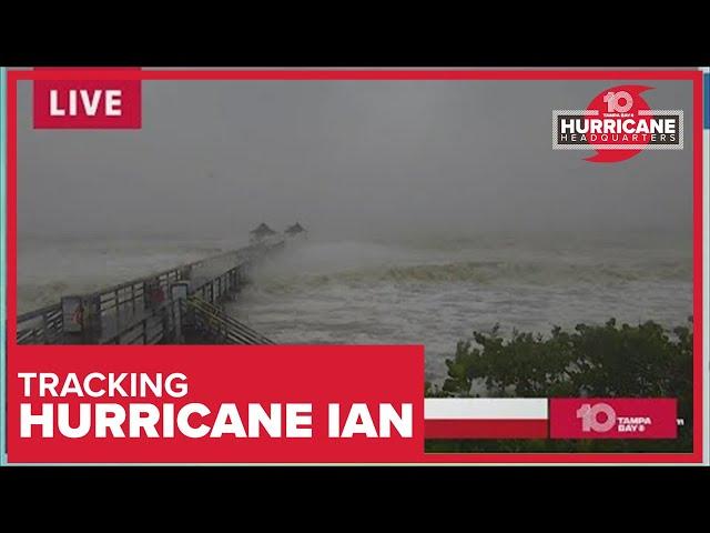 Record storm surge off the coast of Naples as Hurricane Ian arrives