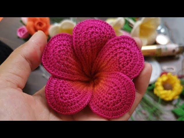 Crochet Flower Tutorial l  How To Make Plumeria Flowers Crochet l प्लुमेरिया फूल l