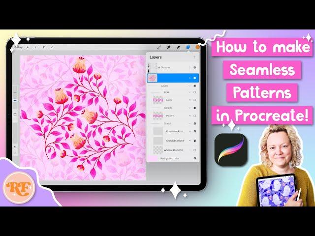 How to Make Seamless Patterns in Procreate Using a Diamond Method Repeat