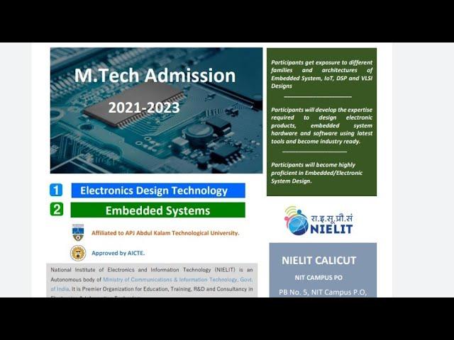 M.Tech @ NIELIT Calicut