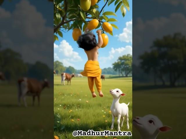 Aww.. So Cute.. Krishna ko fal Chahiye#krishna #kanhaiya #trending #viralshorts #babykrishna