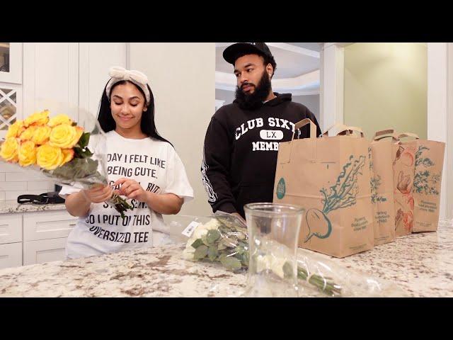 CLARENCE MADE IT UP TO ME WITH FLOWERS | SUNDAY DINNER, GROCERY SHOPPING