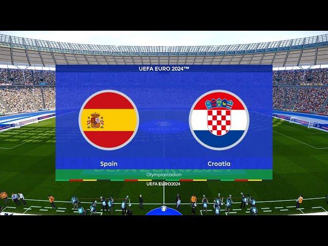 Spain vs Croatia | UEFA Euro 2024 | Group B | Olympiastadion | PES 2021