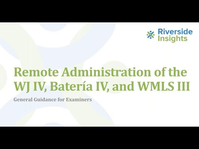 Remote Administration of the WJ IV, Bateria IV, and WMLS III