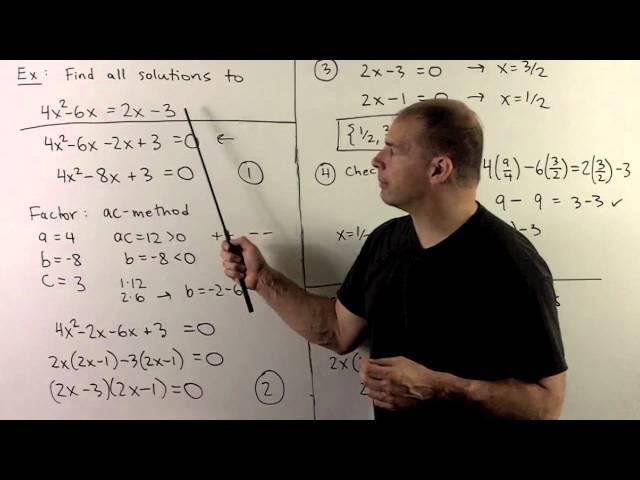 BCA4.6. Solving Quadratic Equations Using Zero Product Rule