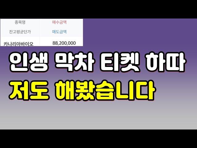 인생 막차 티켓 하따 저도 했습니다