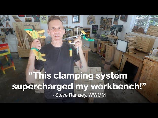 MatchFit Grr-rip Clamps - "This clamping system supercharged my workbench!" - Steve Ramsey, WWMM