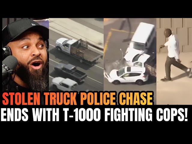 Stolen truck pursuit ends with violent CRASH and FIGHT with Police Officers!