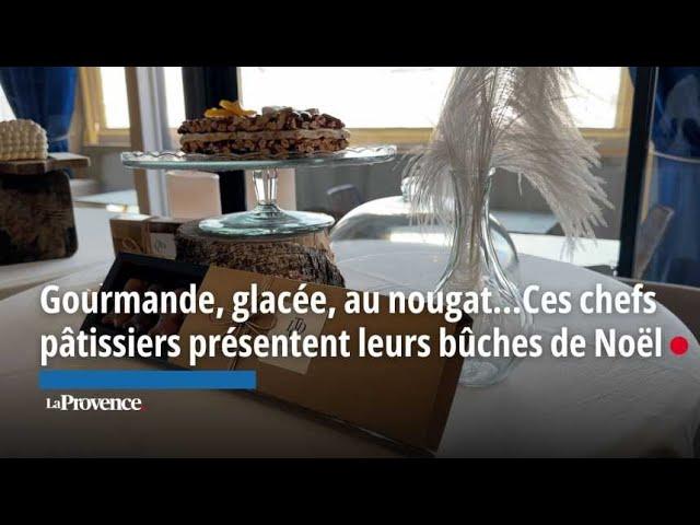 Gourmande, glacée, au nougat...Ces chefs pâtissiers présentent leurs bûches de Noël